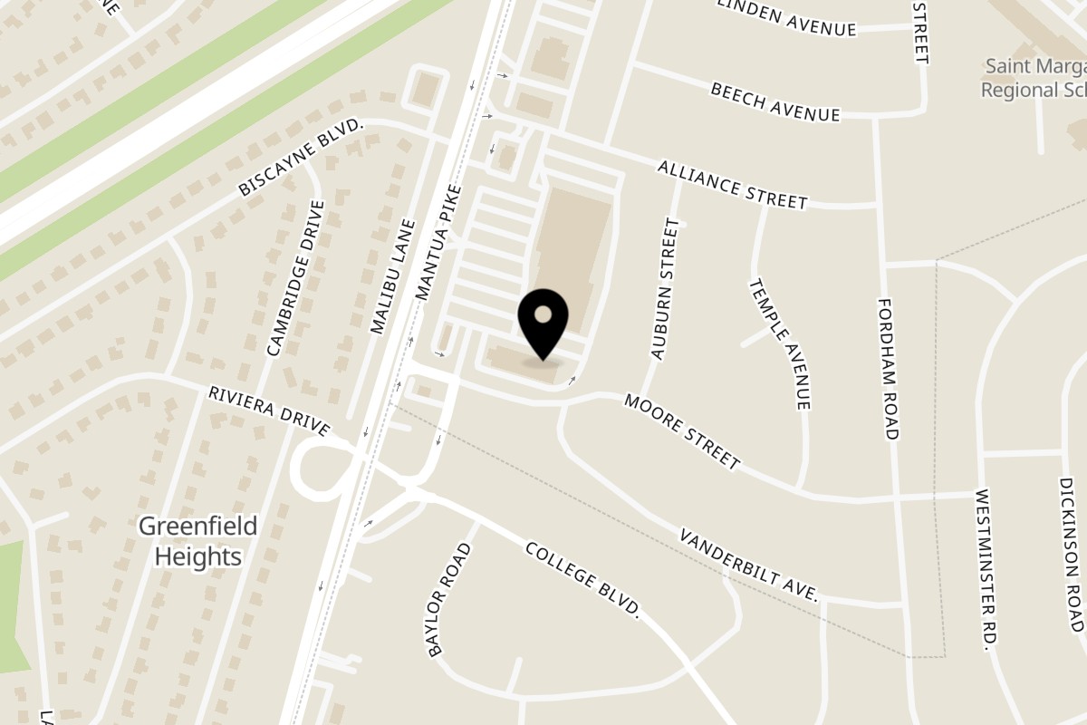 Map showing the location of Brynn Bradley on 1006 Mantua Pike Suite B5 in Woodbury Heights